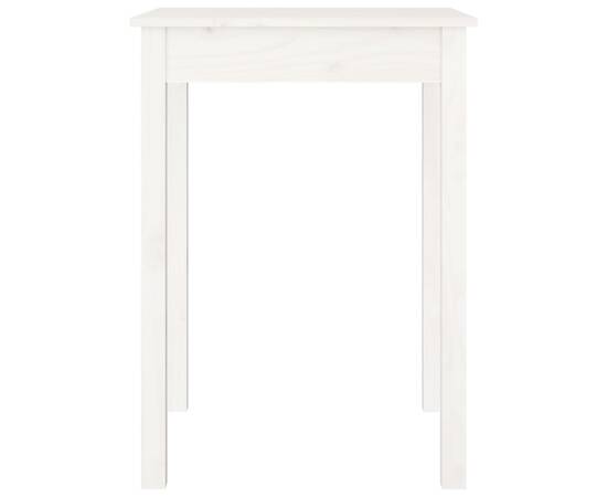 Masă de sufragerie, alb, 55x55x75 cm, lemn masiv de pin, 4 image