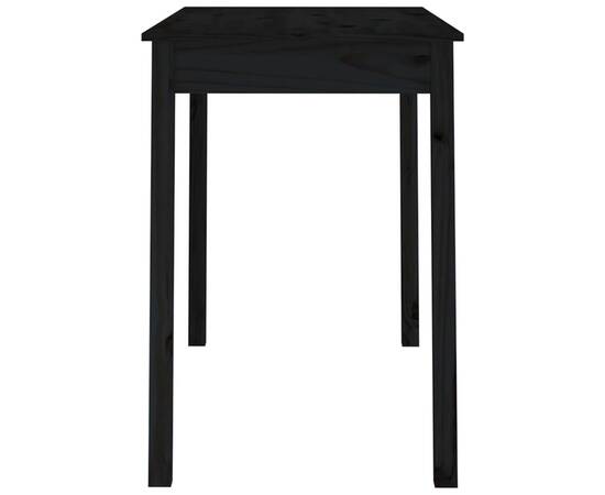 Masă de sufragerie, negru, 110x55x75 cm, lemn masiv de pin, 4 image