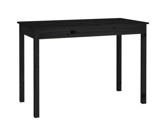 Masă de sufragerie, negru, 110x55x75 cm, lemn masiv de pin, 2 image