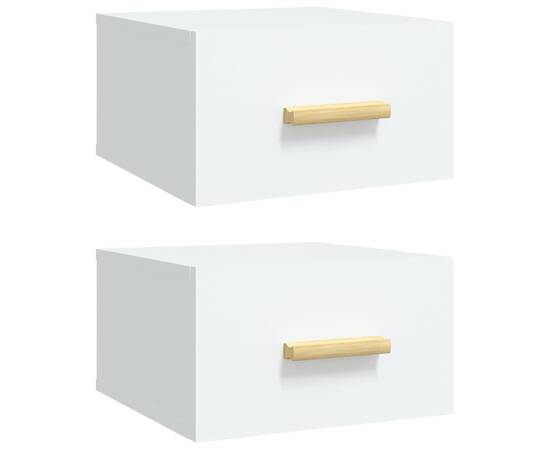 Noptiere de perete, 2 buc., alb, 35x35x20 cm, 2 image
