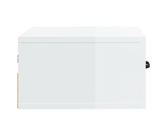 Noptiere de perete, 2 buc., alb extralucios, 35x35x20 cm, 8 image