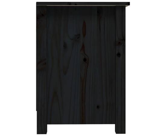 Comodă tv, negru, 70x36,5x52 cm, lemn masiv de pin, 8 image