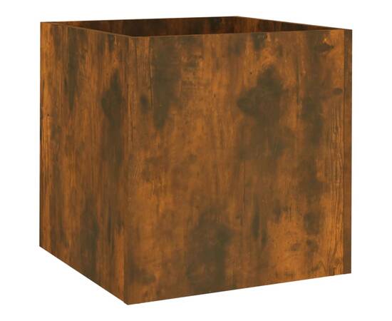 Jardinieră cutie, stejar fumuriu, 40x40x40 cm, lemn compozit, 2 image