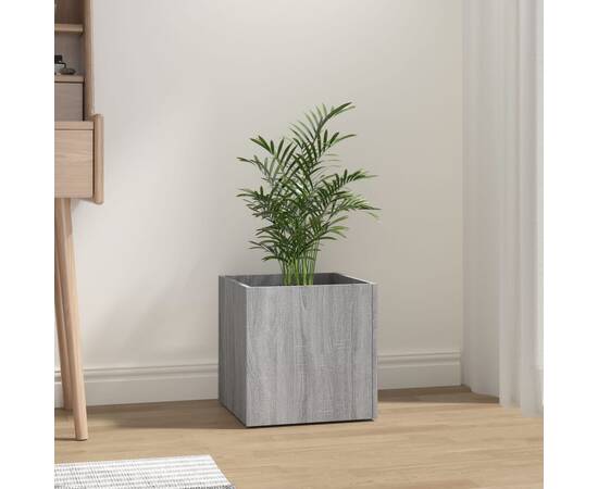 Jardinieră cutie, stejar sonoma, 40x40x40 cm, lemn compozit, 3 image