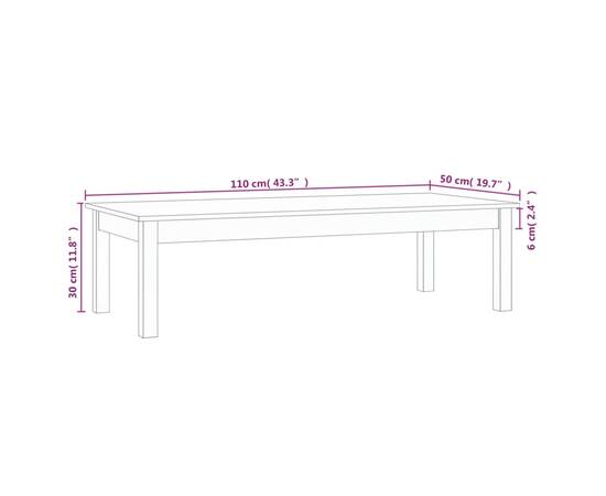 Măsuță de cafea, gri, 110x50x30 cm, lemn masiv de pin, 8 image