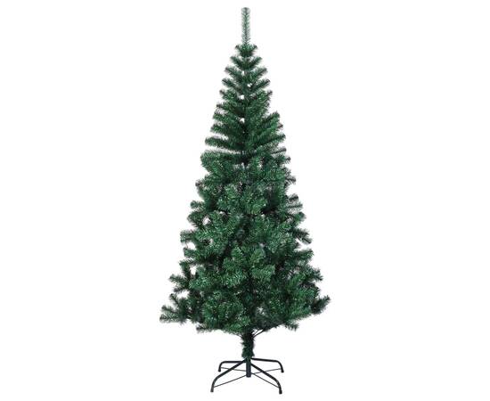 Brad de crăciun artificial cu vârfuri irizate verde 120 cm pvc, 2 image