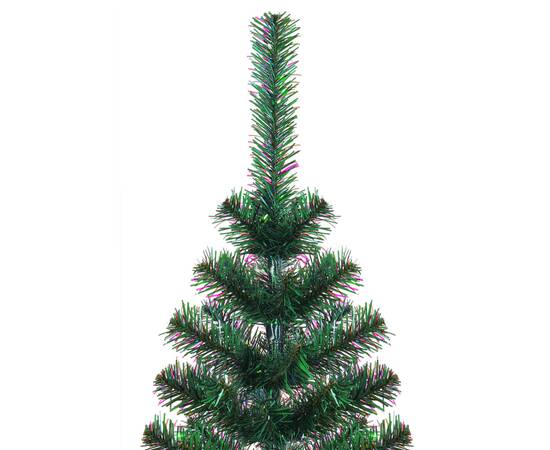 Brad de crăciun artificial cu vârfuri irizate verde 150 cm pvc, 3 image