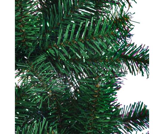 Brad de crăciun artificial cu vârfuri irizate verde 180 cm pvc, 5 image