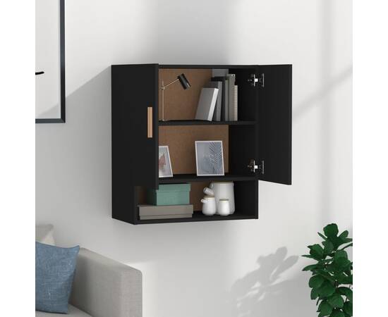 Dulap de perete, negru, 60x31x70 cm, lemn compozit, 3 image