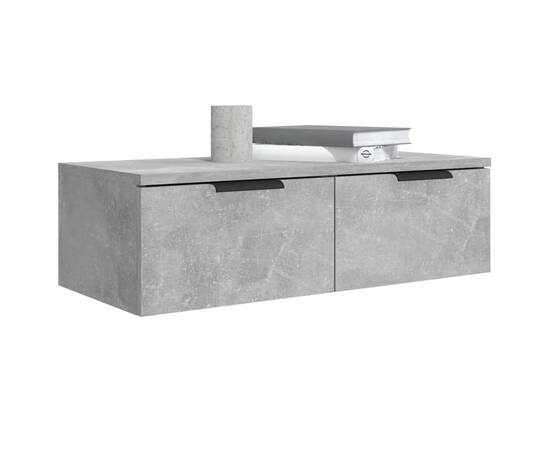 Dulapuri de perete 2 buc. gri beton 68x30x20 cm lemn compozit, 4 image