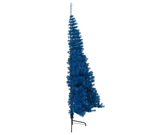 Jumătate de brad de crăciun cu suport, albastru, 150 cm, pvc, 5 image