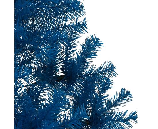 Jumătate de brad de crăciun cu suport, albastru, 150 cm, pvc, 7 image