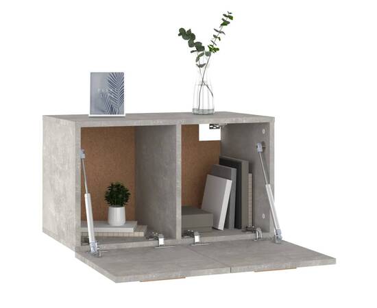 Dulap de perete, gri beton, 60x36,5x35 cm, lemn compozit, 4 image