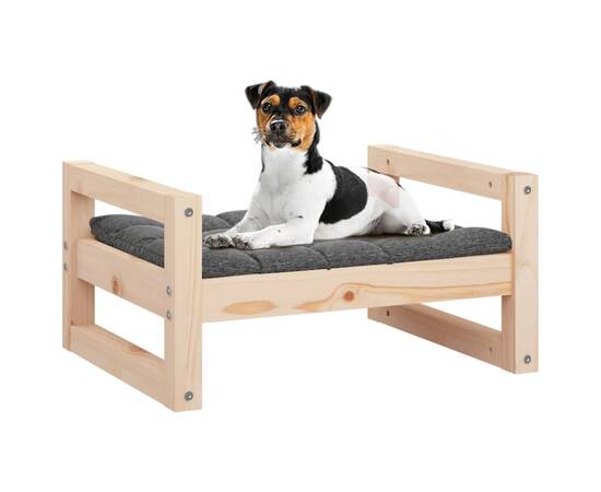 Pat pentru câini, 55,5x45,5x28 cm, lemn masiv de pin, 4 image
