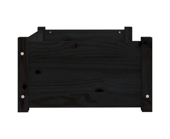 Pat pentru câini, negru, 65,5x50,5x28 cm, lemn masiv de pin, 6 image