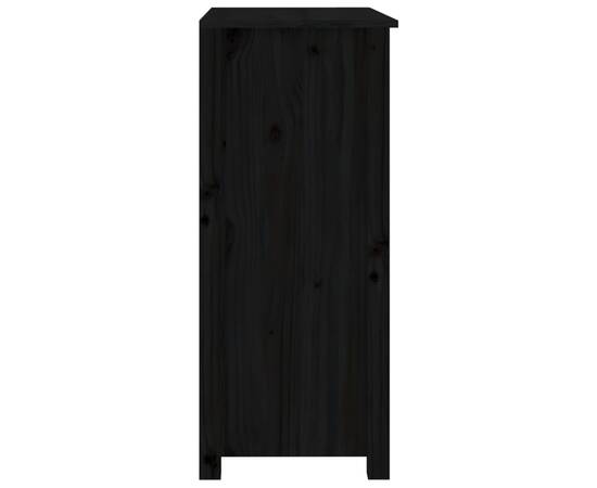 Servantă, negru, 70x35x80 cm, lemn masiv de pin, 7 image