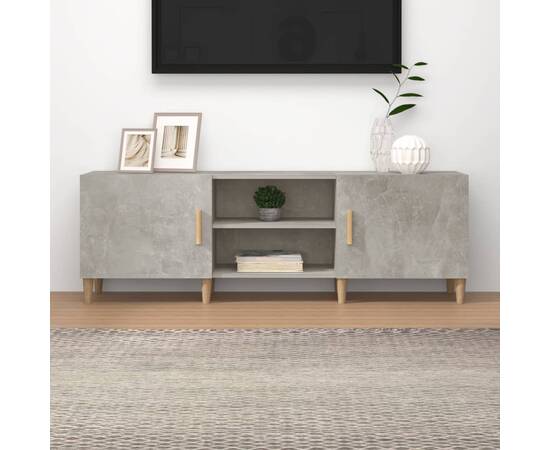 Comodă tv, gri beton, 150x30x50 cm, lemn compozit