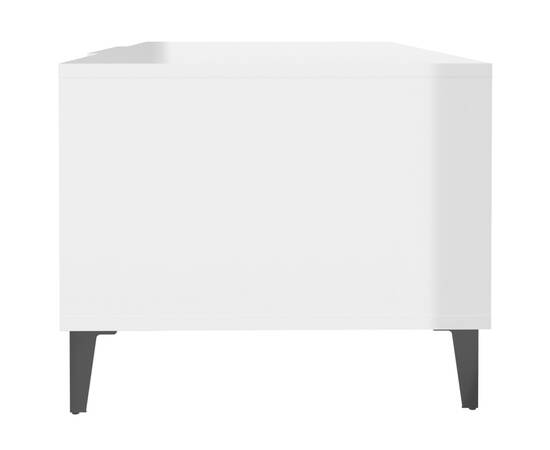 Măsuță de cafea, alb extralucios, 102x50x40 cm, lemn compozit, 7 image