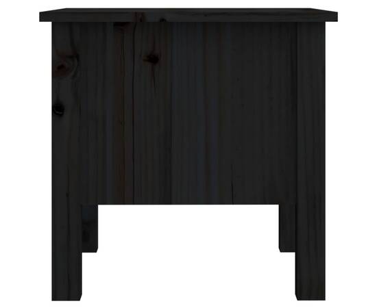 Masă laterală, negru, 40x40x39 cm, lemn masiv de pin, 8 image