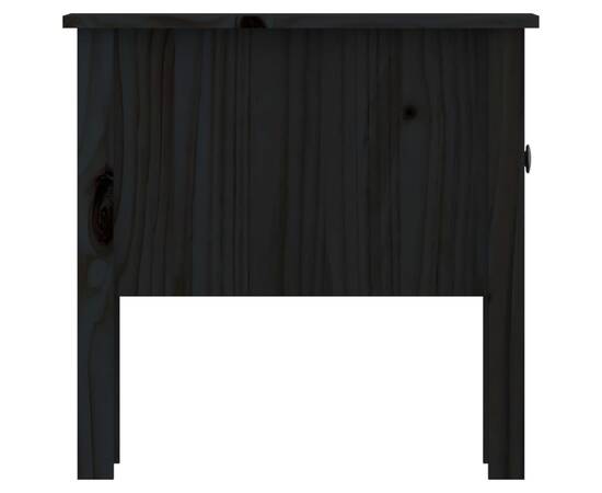 Mese laterale, 2 buc., negru, 50x50x49 cm, lemn masiv de pin, 8 image