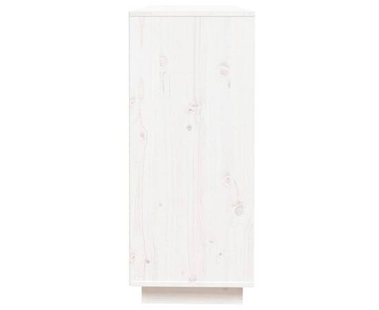Servantă, alb, 110,5x35x80 cm, lemn masiv de pin, 7 image