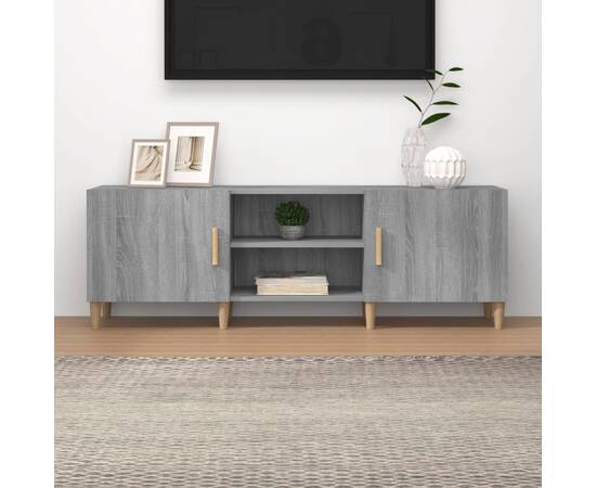 Comodă tv, gri sonoma, 150x30x50 cm, lemn prelucrat