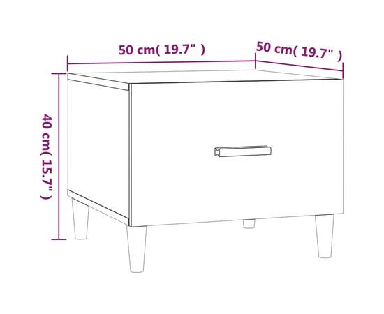 Măsuță de cafea, stejar maro, 50x50x40 cm, lemn compozit, 9 image