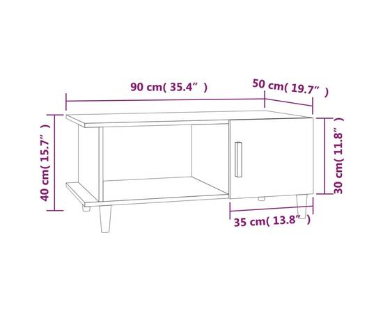 Măsuță de cafea, stejar maro, 90x50x40 cm, lemn compozit, 9 image