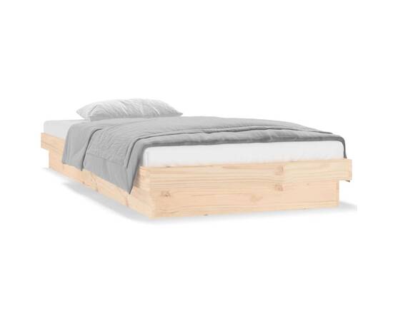Cadru de pat cu led, single 3ft, 90x190 cm, lemn masiv, 6 image