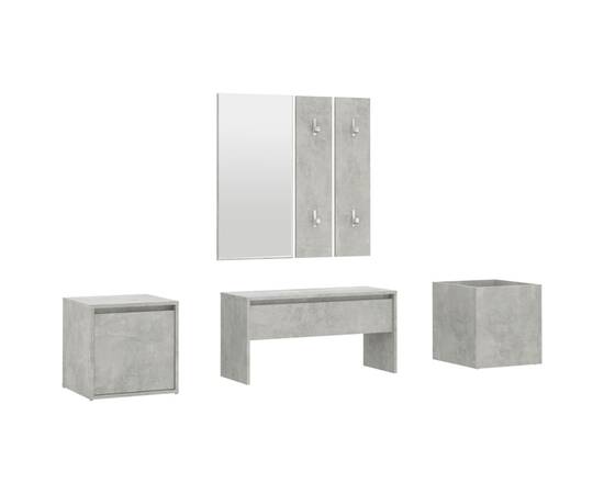 Set de mobilier pentru hol, gri beton, lemn prelucrat, 2 image