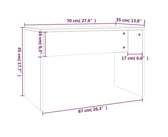 Set măsuță de toaletă, alb extralucios, 74,5x40x141 cm, 10 image