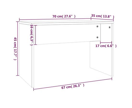 Set măsuță de toaletă, gri beton, 74,5x40x141 cm, 10 image