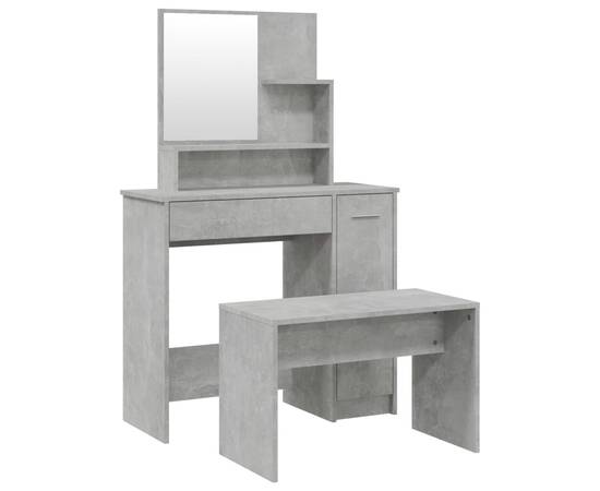 Set măsuță de toaletă, gri beton, 86,5x35x136 cm, 2 image