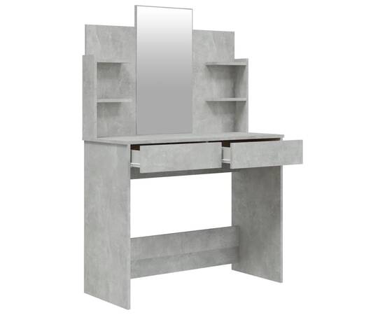 Set măsuță de toaletă, gri beton, 96x40x142 cm, 5 image