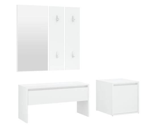 Set mobilier pentru hol, alb, lemn compozit, 2 image