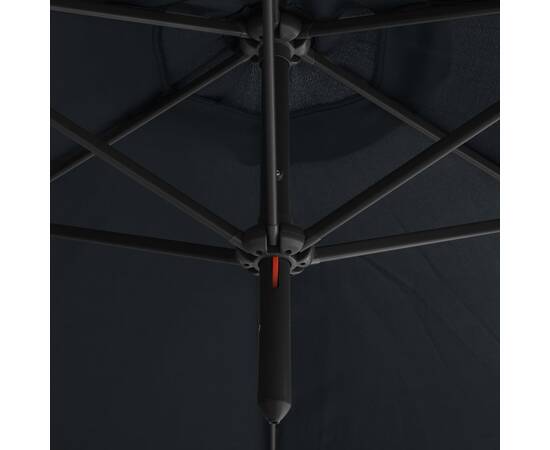 Umbrelă de soare dublă cu stâlp din oțel, antracit, 600 cm, 3 image