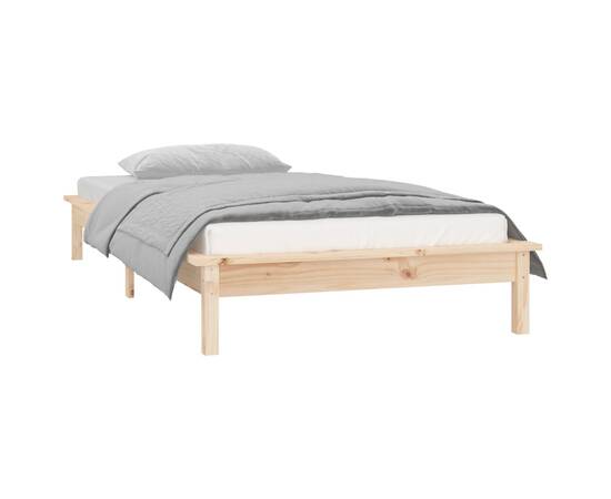 Cadru de pat cu led, single 3ft, 90x190 cm, lemn masiv, 5 image