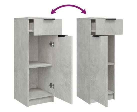 Set dulapuri de baie, 5 piese, gri beton, lemn prelucrat, 10 image