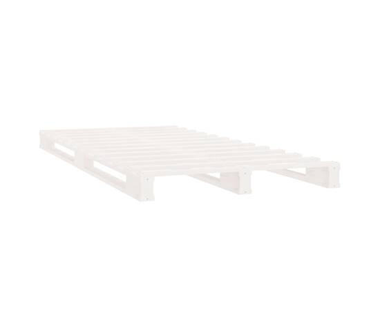 Cadru de pat single 3ft, alb, 90x190 cm, lemn masiv de pin, 4 image