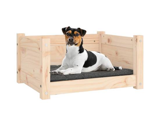 Pat pentru câini, 55,5x45,5x28 cm, lemn masiv de pin, 4 image