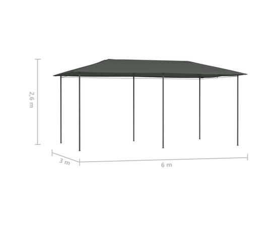 Pavilion, antracit, 3x6x2,6 m, 160 g/m², 4 image