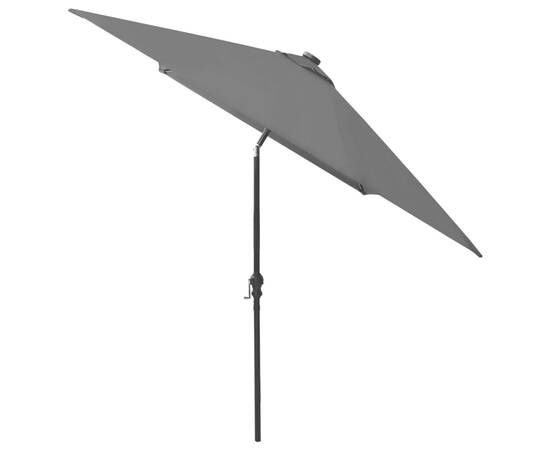 Umbrelă de soare cu led-uri și stâlp din oțel, antracit, 2x3 m, 7 image