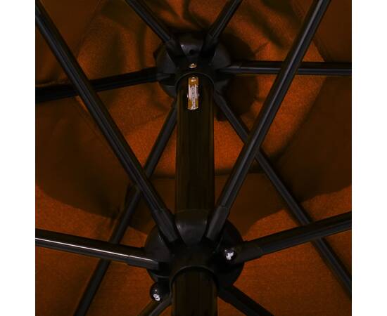 Umbrelă de soare de exterior, stâlp metalic, cărămiziu, 300 cm, 2 image