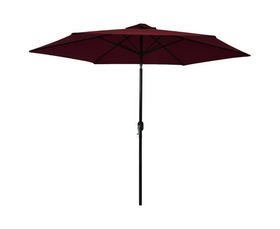Umbrelă de soare de exterior, stâlp metalic, roșu bordo, 300 cm