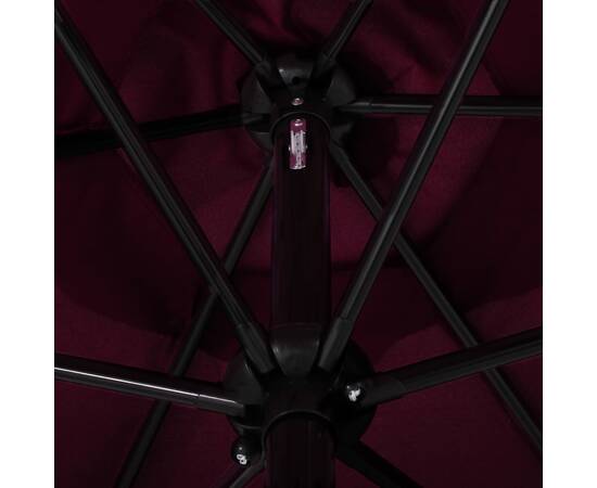 Umbrelă de soare de exterior, stâlp metalic, roșu bordo, 300 cm, 2 image