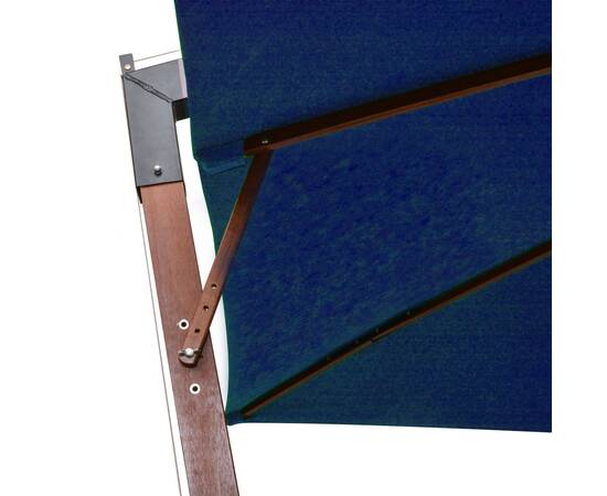 Umbrelă suspendată cu stâlp, albastru azuriu, 3x3 m, lemn brad, 5 image