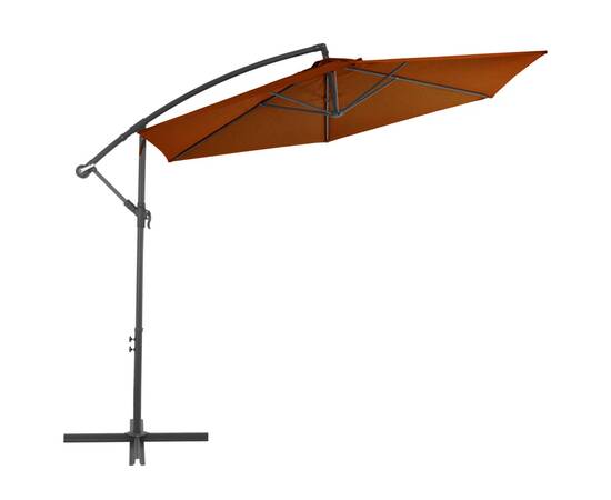 Umbrelă suspendată cu stâlp din aluminiu, cărămiziu, 300 cm, 2 image