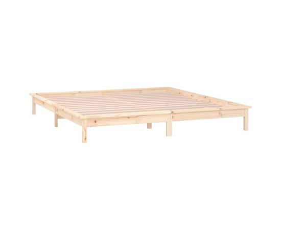 Cadru de pat cu led king size 5ft, 150x200 cm, lemn masiv, 6 image