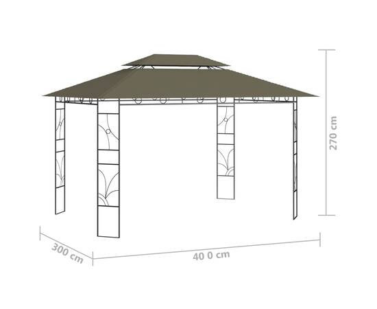 Pavilion, gri taupe, 4x3x2,7 m, 160 g/m², 6 image
