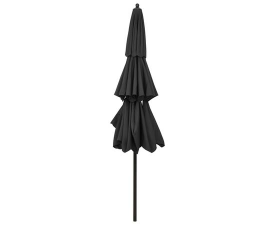 Umbrelă de soare 3 niveluri, stâlp de aluminiu, antracit, 3 m, 5 image